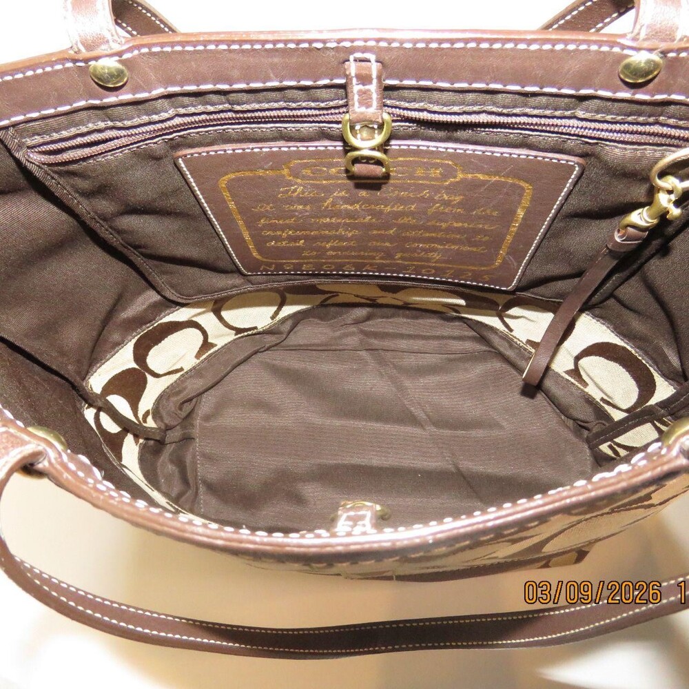 Coach Signature Stripe Large Carryall 1 E 6 E - Picture 3 of 4